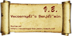 Vecsernyés Benjámin névjegykártya